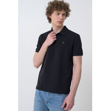 Tricou polo de bumbac pique - Negru