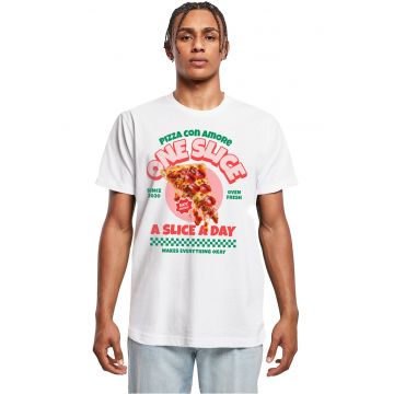 Tricou regular-fit cu imprimeu grafic si text - Alb/Verde/Roz pastel