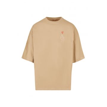 Tricou supradimensionat din bumbac - Bej
