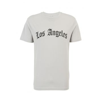 Tricou unisex cu imprimeu text - Negru/Gri deschis