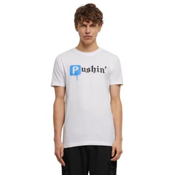 Tricou unisex cu imprimeu text - Negru stins/Albastru royal/Alb optic