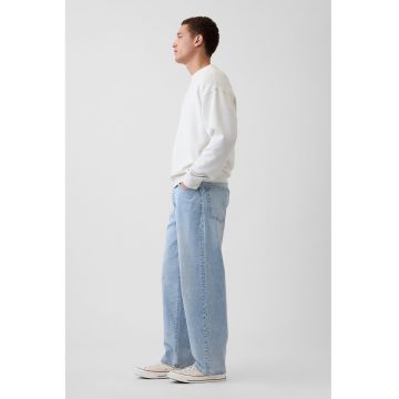 Blugi relaxed-fit cu talie medie - Albastru deschis