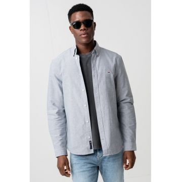 Camasa Oxford regular fit - Gri inchis