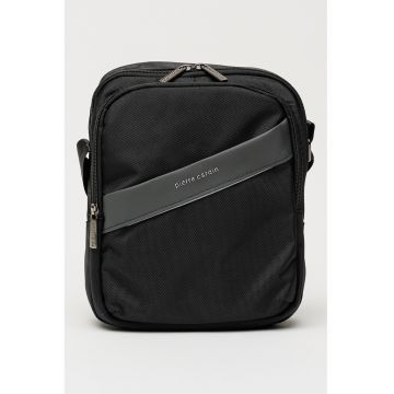 Geanta crossbody cu banda logo Alan - Gri/Negru stins