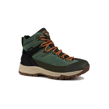 Ghete trekking barbati  Wynne - impermeabile - piele naturala - verde - profil inalt