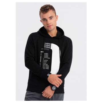 Hanorac cu imprimeu logo - Negru