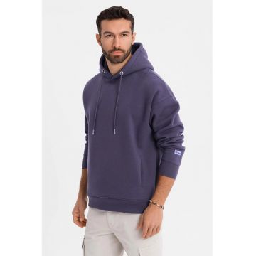 Hanorac din amestec de bumbac cu maneci cazute - Mov inchis