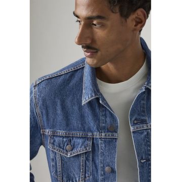 Jacheta din denim cu buzunare - Albastru pastel