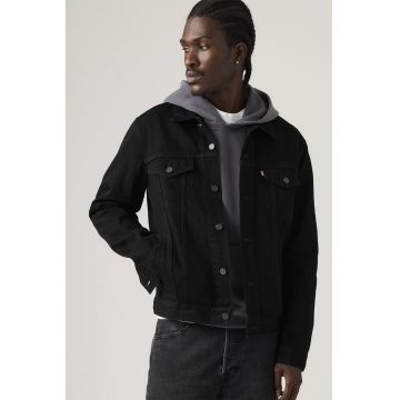 Jacheta din denim cu buzunare - Rosu/Negru stins