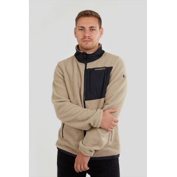 Jacheta regular fit din fleece Haven Hybrid - Maro nisip