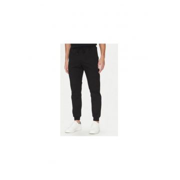 Pantaloni de trening barbati  C0P1235 - Bumbac/spandex - Negru - Negru