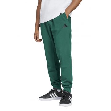 Pantaloni de trening cu snur in talie si croiala conica FeelCozy - Verde/Negru