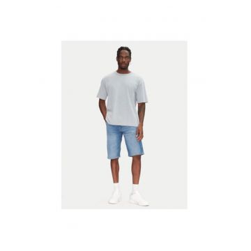 Pantaloni scurti din denim barbati  112362488 - Bumbac/Elastan - Albastru - Albastru