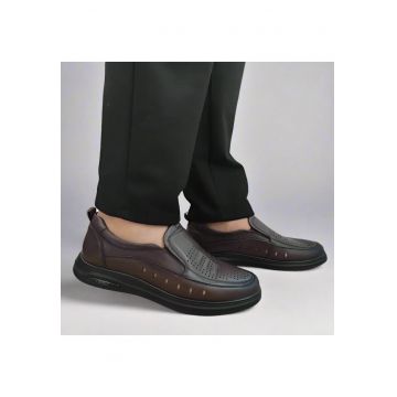 Pantofi Casual Perforati Barbati  19156 Maro Coffee - Maro -