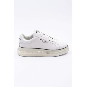 Pantofi sport din piele cu detalii cu logo - Alb