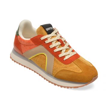 Pantofi sport GRYXX galbeni, 24294, din materila textil si piele naturala