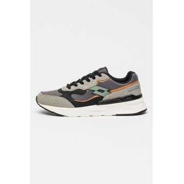 Pantofi sport KASTOR cu insertii din plasa - Negru/Gri inchis