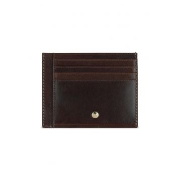 Portcard Barbati  Neaples din Piele Naturala Maro - 491361 - 11 -5 x 0 -5 x 9 cm