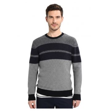 Pulover texturat din amestec de lana - cu design colorblock -