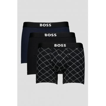 Set de boxeri cu logo - 3 perechi - Negru/Albastru
