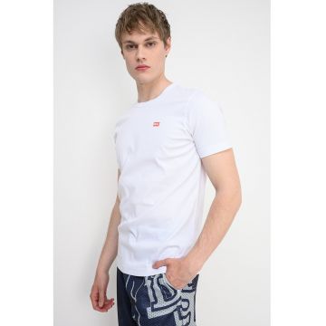 Ticou de bumbac Miegor - Alb optic/Rosu vermillion