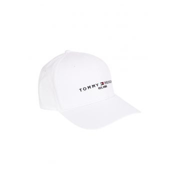 Tommy Jeans - Sapca ajustabila de bumbac organic Established - Alb/Negru