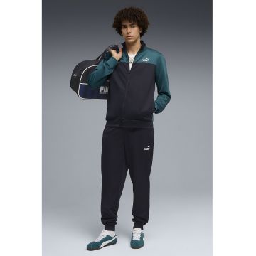 Trening cu fermoar si guler mediu - Negru/Verde persan