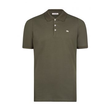 Tricou cu guler polo si model uni - Kaki