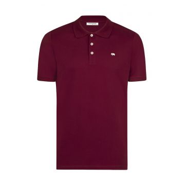 Tricou cu guler polo si model uni - Visiniu