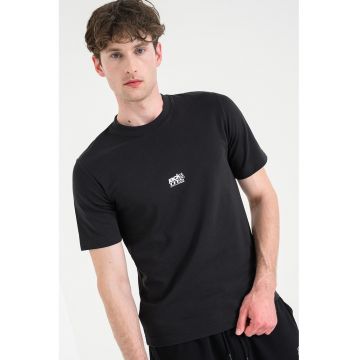 Tricou cu imprimeu logo camuflaj - Negru