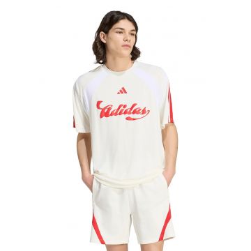 Tricou cu imprimeu TIRO - Alb/Roz