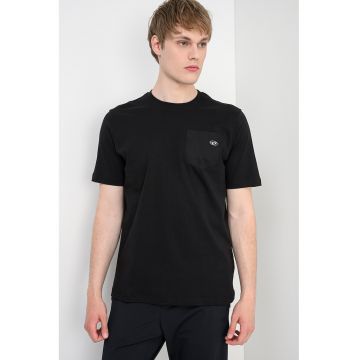 Tricou cu logo metalic Adjust - Negru/Argintiu