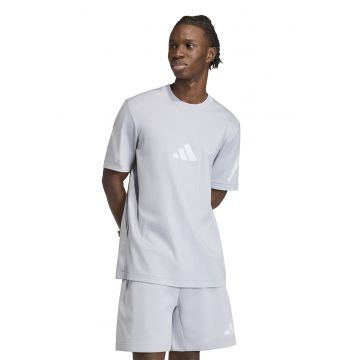 Tricou de bumbac cu model monograma Z.N.E - Gri cenusiu