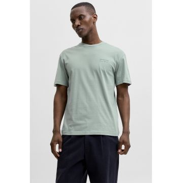 Tricou din bumbac cu imprimeu pe partea din spate - Verde pal