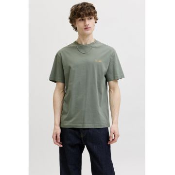 Tricou din bumbac cu imprimeu pe partea din spate - Verde sparanghel