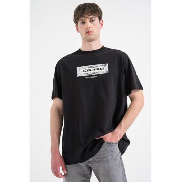 Tricou din bumbac organic cu logo - Negru