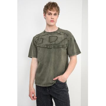 Tricou lejer de bumbac Boxt - Verde sparanghel