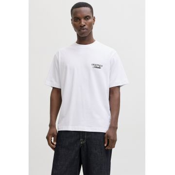 Tricou lejer de bumbac cu imprimeu logo - Alb optic