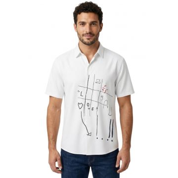 Tricou polo cu imprimeu grafic -