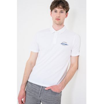 Tricou polo cu imprimeu logo pe piept Brandon - Alb