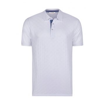 Tricou polo cu model uni - Alb murdar