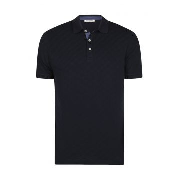 Tricou polo cu model uni - Bleumarin