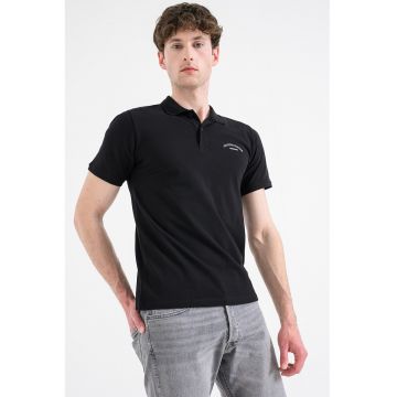 Tricou polo de bumbac organic College - Negru