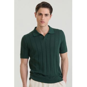 Tricou polo din bumbac - Verde inchis