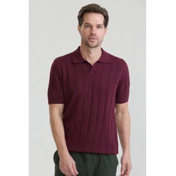 Tricou polo din bumbac - Visiniu