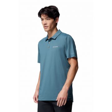 Tricou polo pentru trekking Tech Trail - Albastru