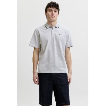 Tricou polo regular fit cu guler contrastant - Alb