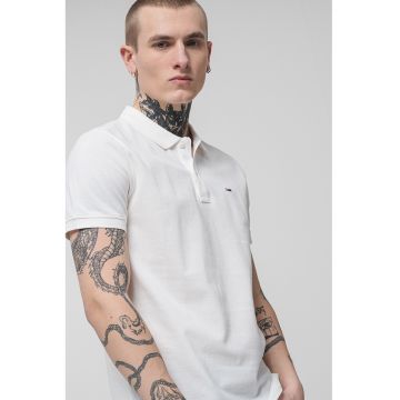 Tricou polo slim fit - Alb
