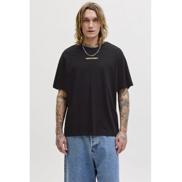 Tricou regular fit cu imprimeu pe spate - Negru