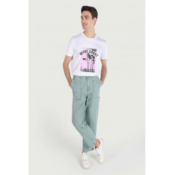 Blugi drepti cu buzunare - Verde pal